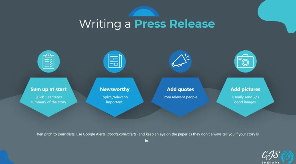 Creating a press release when starting a hypnotherapy practice