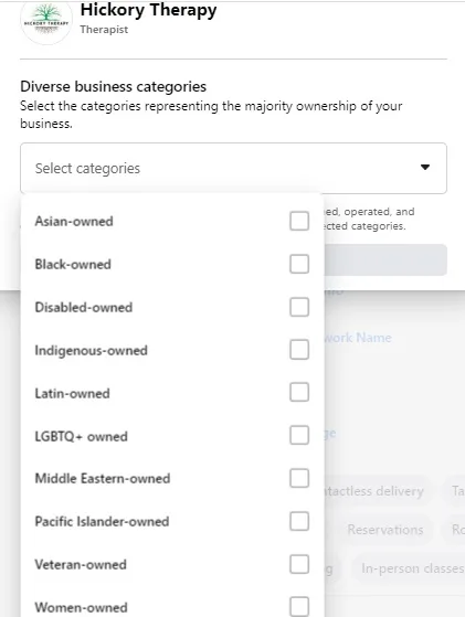 List of diversity categories on Facebook.