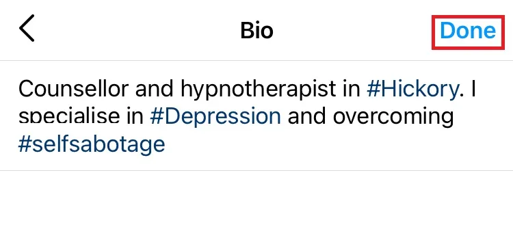 Create your therapist Instagram bio 