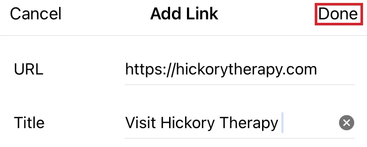 Add links to your therapist's website 