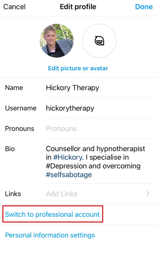 Switch to a professional Instagram account. 