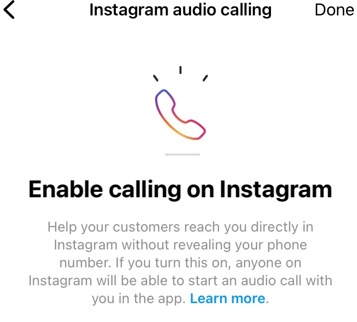Enable Instagram audio calling on your therapist's instagram account. 