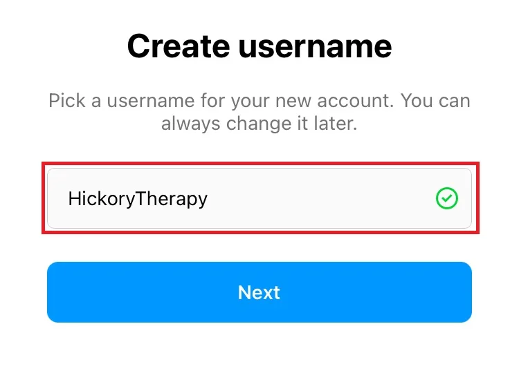Create your Instagram username