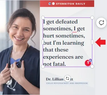 How to make a mental health Instagram post on Canva - resize your text