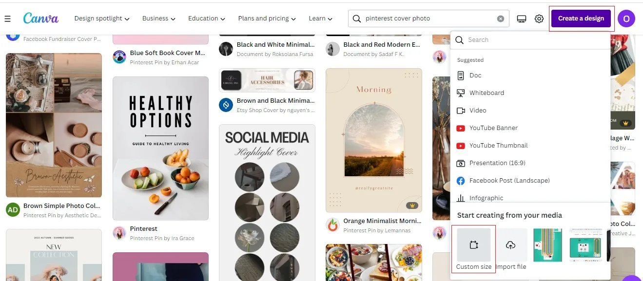 Use a custom size image to make your Pinterest profile image.