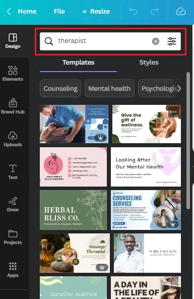 Canva tempaltes for therapists