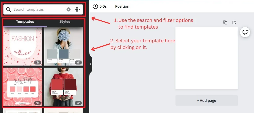 Screenshot for How to Create Pinterest cover boards tutorial - selecting a template