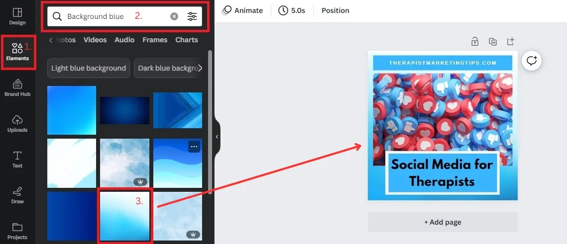 Screenshot showing finished Pinterest board design on Canva