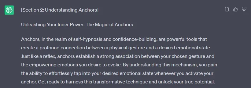 ChatGPT screenshot - understanding anchors