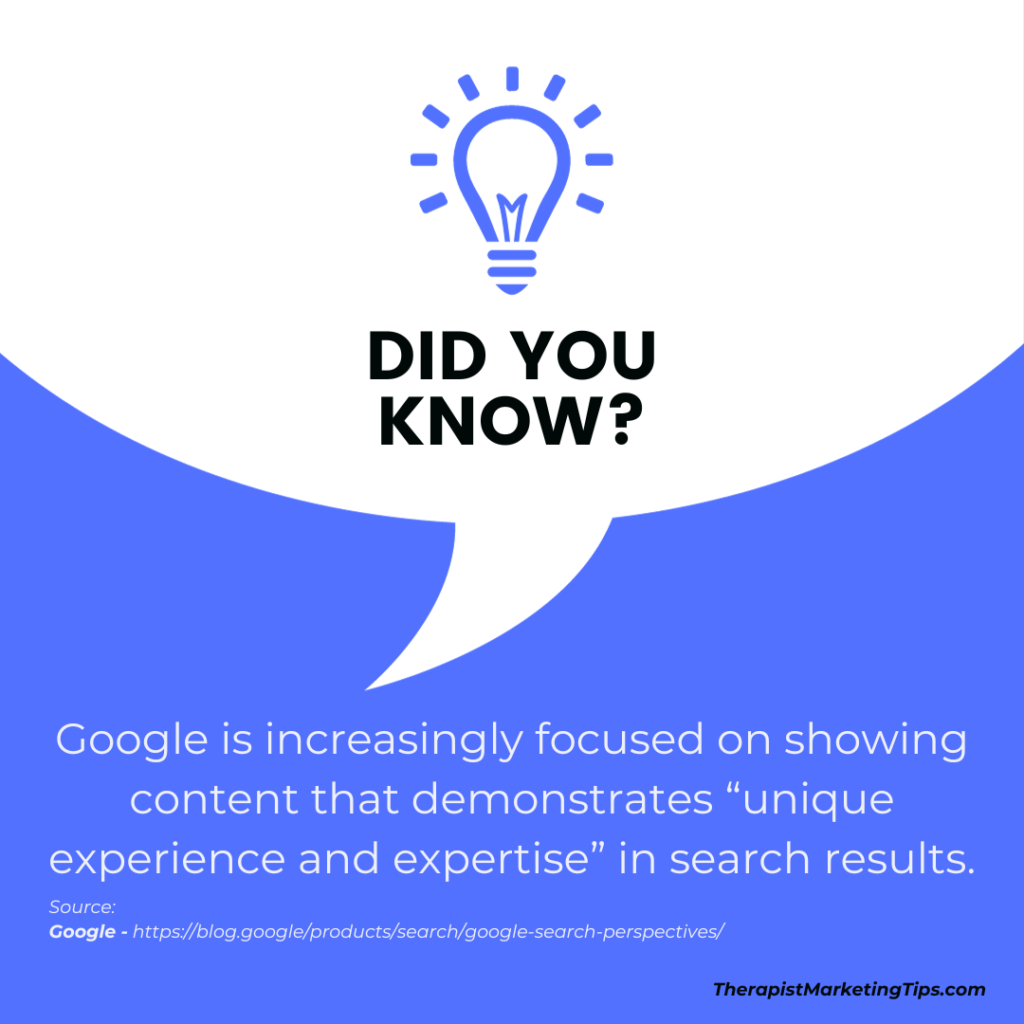 Did you know that Google priotizes expertise in search results?