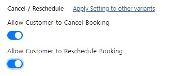 Cancel / Reschedule options on the Appointly Shopify booking app. 