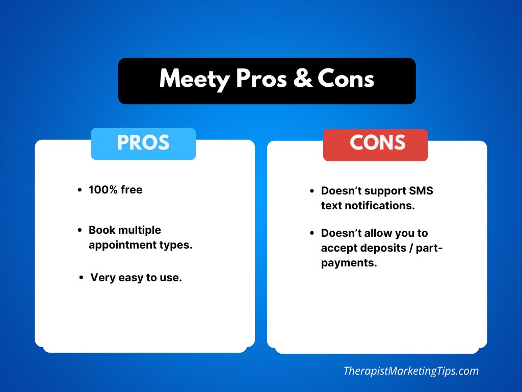 Pros and Cons of Meety, a free booking app for Shopify