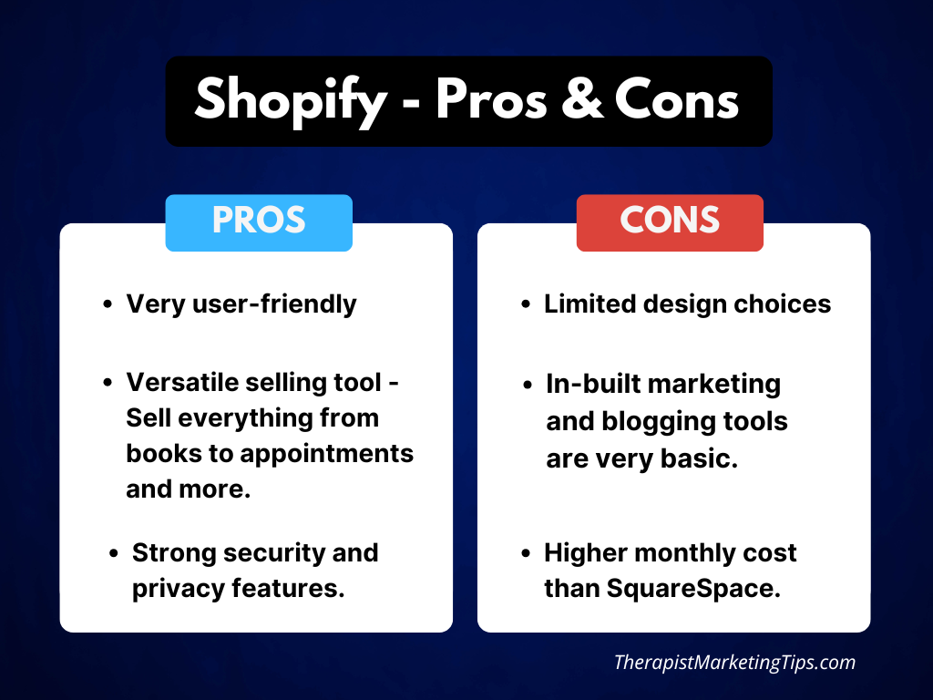 List of Shopify Pros and Cons